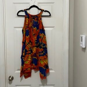 Ashley Stewart Vibrant Tie-Dye Sleeveless Top